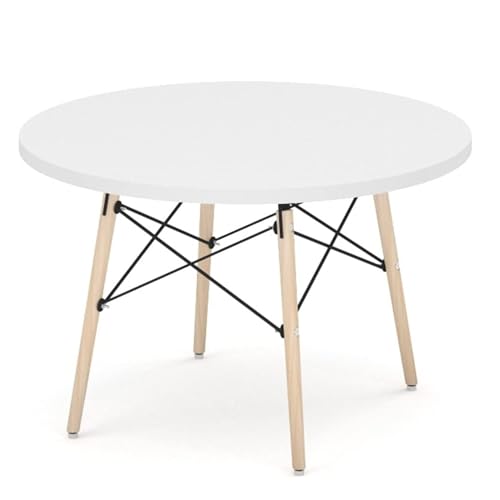 Basslevtheshop Mxbyjoeb Circular Coffee Table Wood & Metal Mdf Top White