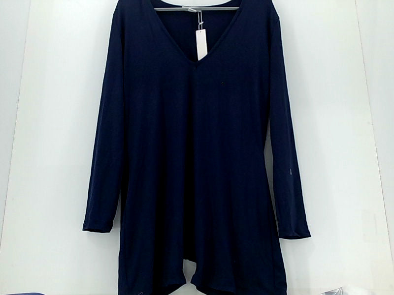 Navy V-Neck Long Sleeve Jumpsuit 1XL