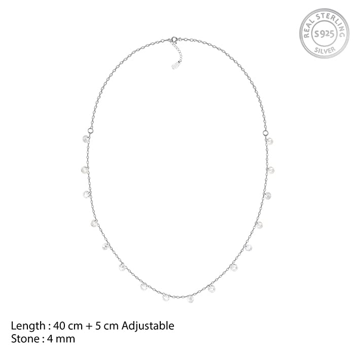 GIVA 925 Sterling Silver Hypoallergenic Queens Necklace AAA+ Quality Zirconia Stone