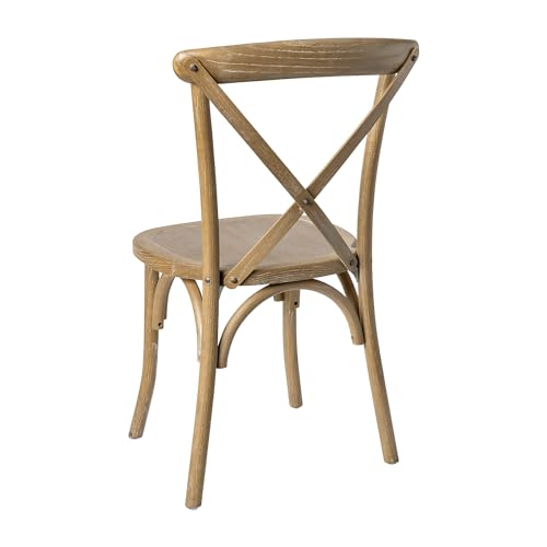 Flash Furniture Advantage Medium Natural With White Grain X Back Chair