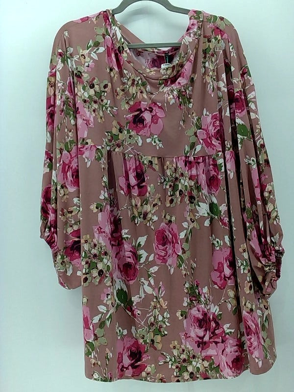 Plus Size Floral 3/4 Sleeve Dress XX-Large