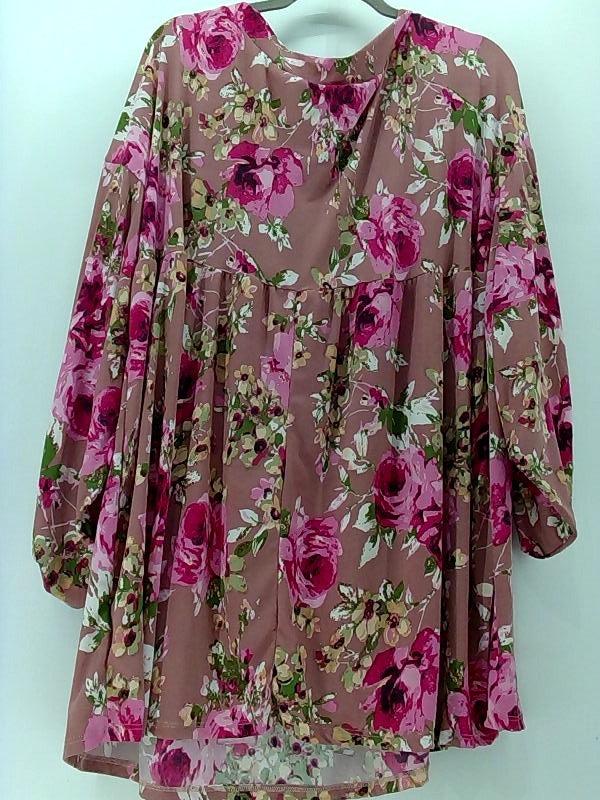 Plus Size Floral 3/4 Sleeve Dress XX-Large