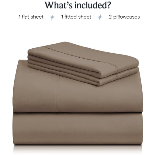 Luxclub 4pc Twin Sheet Set Deep Pockets Eco Friendly Wrinkle Free Dark Khaki