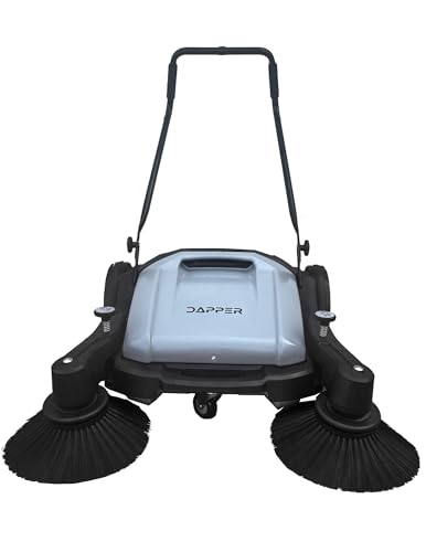 Walk Behind Push Floor Sweeper 36 Width 10.5 Gal Capacity 39500 Ft² Per Hr Grey