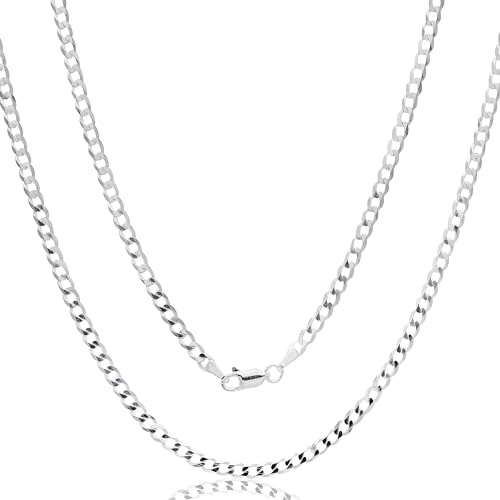 Aka Gioielli 925 Sterling Silver Curb Chain 22 Italy Made Necklace