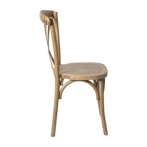 Flash Furniture Advantage Medium Natural With White Grain X Back Chair