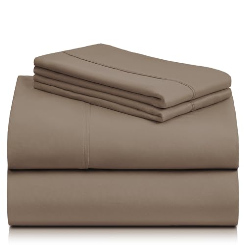 Luxclub 4pc Twin Sheet Set Deep Pockets Eco Friendly Wrinkle Free Dark Khaki