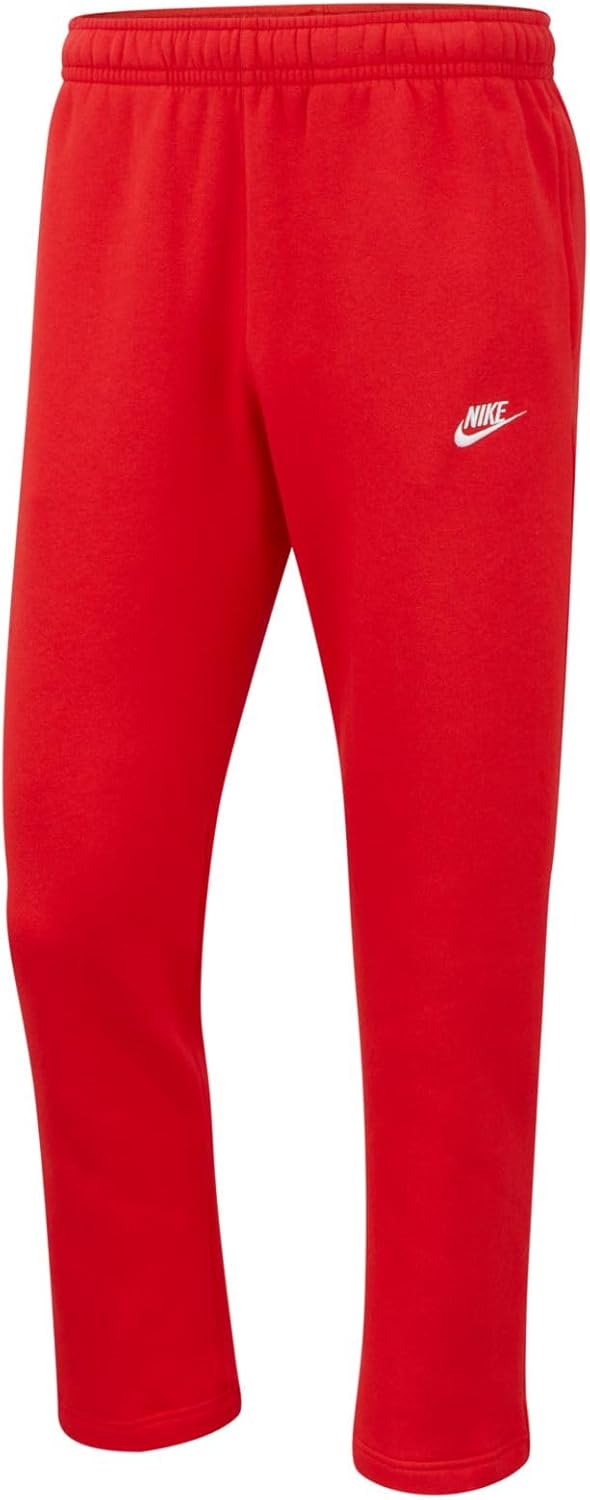 Nike Mens Nsw Club Open Hem Pants Color University Red Size Medium