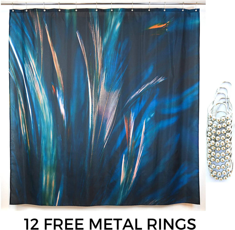 Peacock Feather Shower Curtain 12 Stainless Shower Curtain Hooks