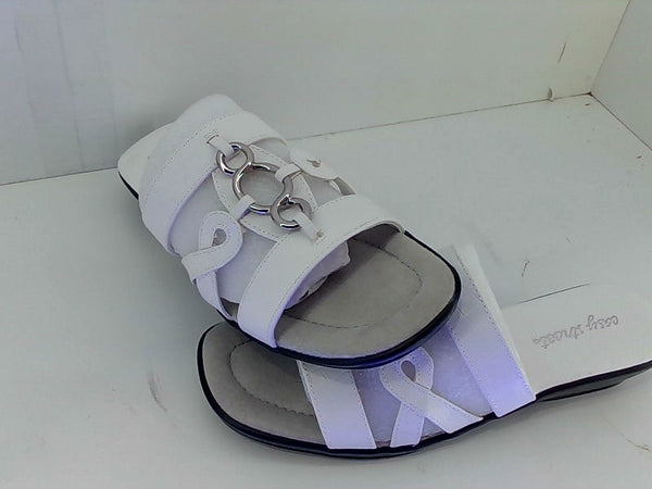 Easy Street Womens Formal Flat Sandals Color White Size 9.5 Pair of Shoes