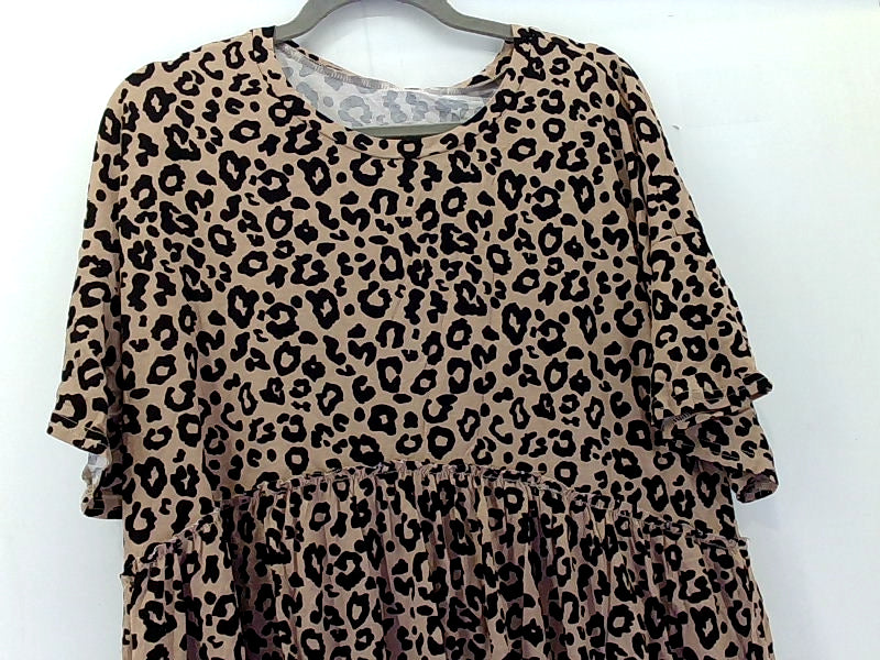 Tasamo Leopard Print Peplum Blouse XLarge