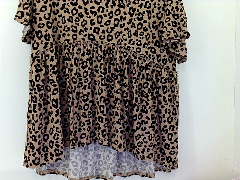 Tasamo Leopard Print Peplum Blouse XLarge