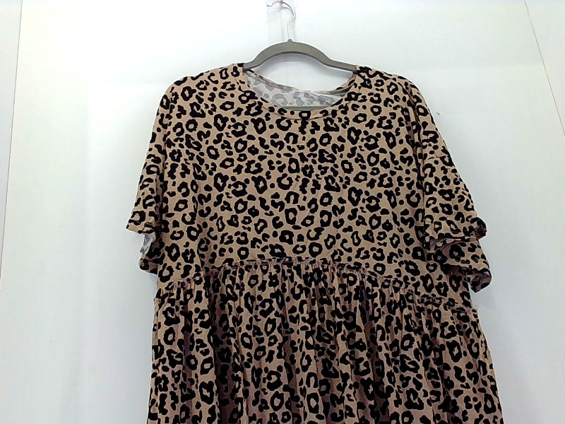 Tasamo Leopard Print Peplum Blouse XLarge