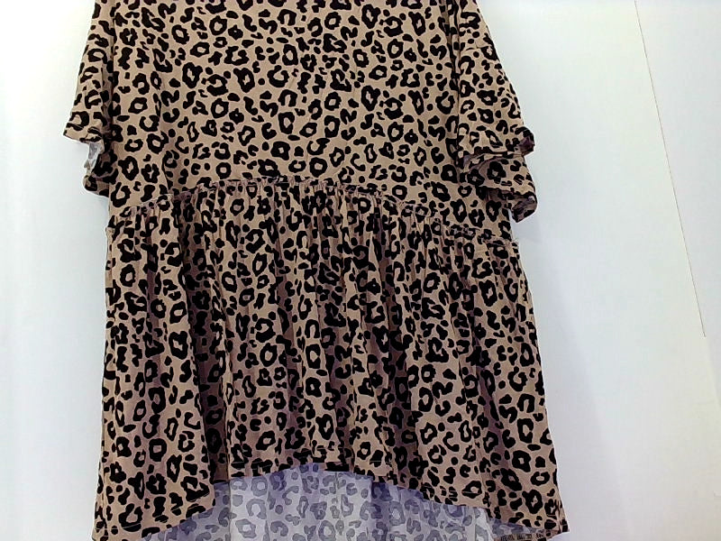 Tasamo Leopard Print Peplum Blouse XLarge