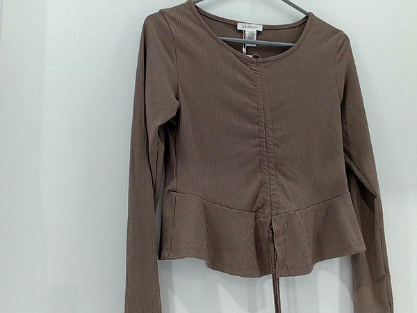 Women's Brown Long Sleeve Capella Blouse Large