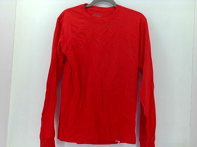 Champion Men's Red Long Sleeve T-Shirt Small