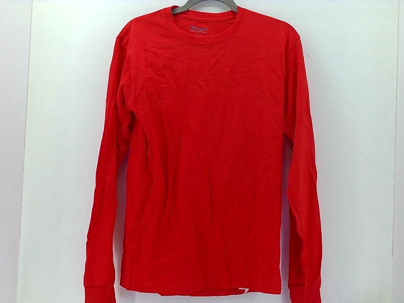 Champion Men's Red Long Sleeve T-Shirt Small