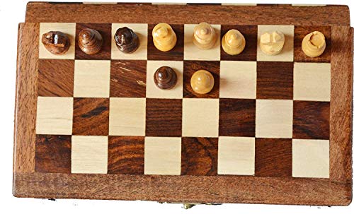 Magnetic Travel Chess Set - 7 Inch Staunton Rosewood Folding Board