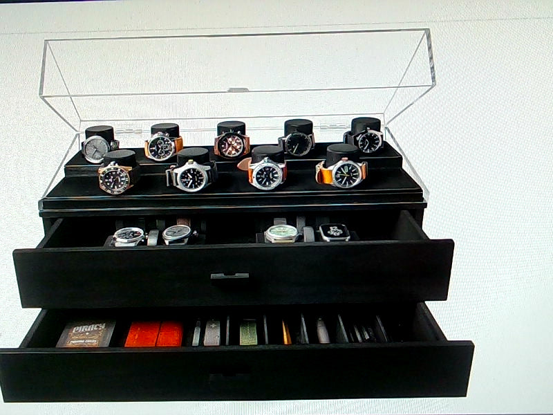 Elegant Black Watch Storage Case with Display for 17 Watches