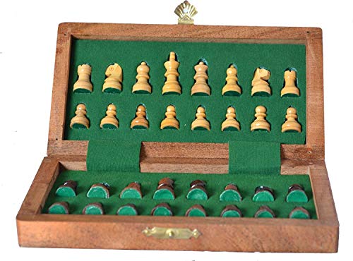 Magnetic Travel Chess Set - 7 Inch Staunton Rosewood Folding Board