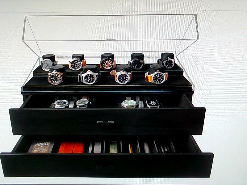 Elegant Black Watch Storage Case with Display for 17 Watches