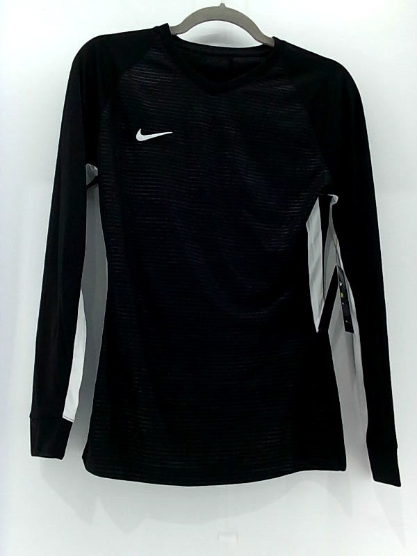 Nike Womens Dri-Fit Jersey Regular Long Sleeve Top Color Black/white Size Small
