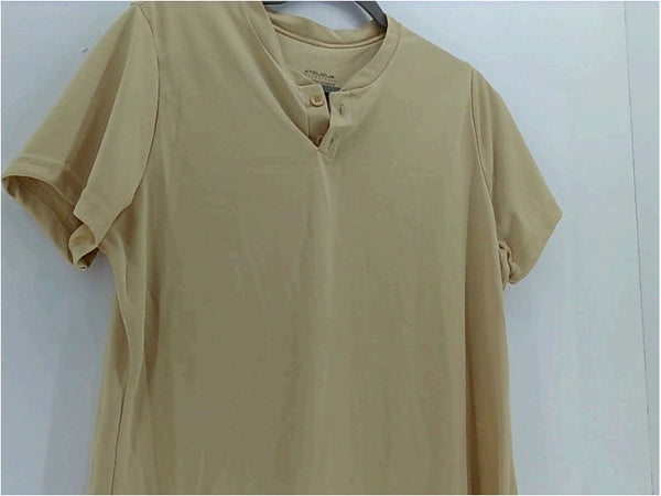 Augusta Sportswear Womens Polo Regular Short Sleeve Tops Color Beige Size Large