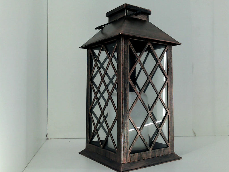 Rustic Solar-Powered Candle Lantern for Home Decor