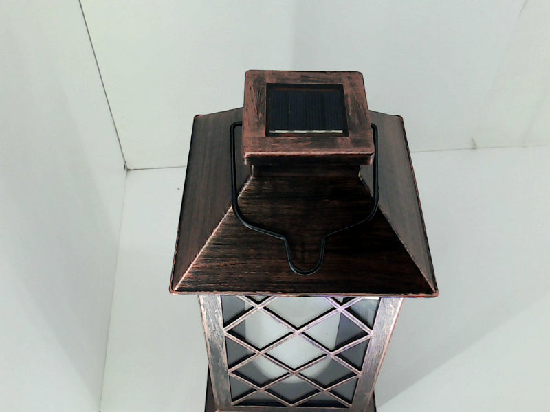 Rustic Solar-Powered Candle Lantern for Home Decor