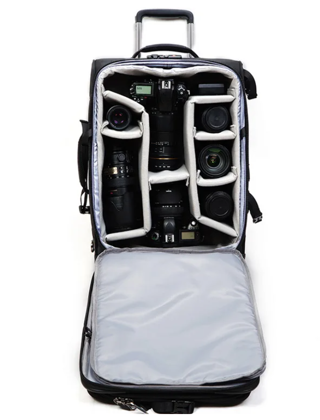 CADeN K10 large capacity custom camera trolly bag good quality waterproof dslr camera backpack with wheels