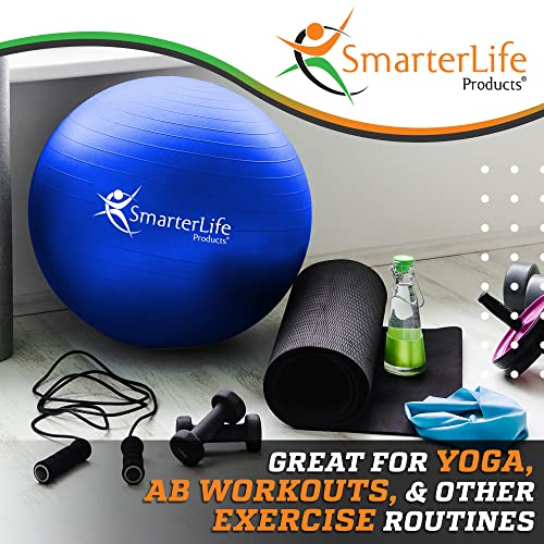 Smarterlife Workout Exercise Ball For Fitness Yoga Balance 45 Cm Blue
