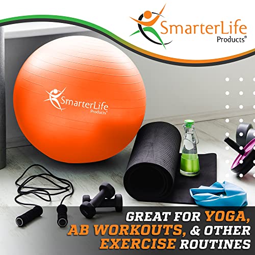 Smarterlife Workout Exercise Ball For Fitness Yoga Balance 45 Cm Orange