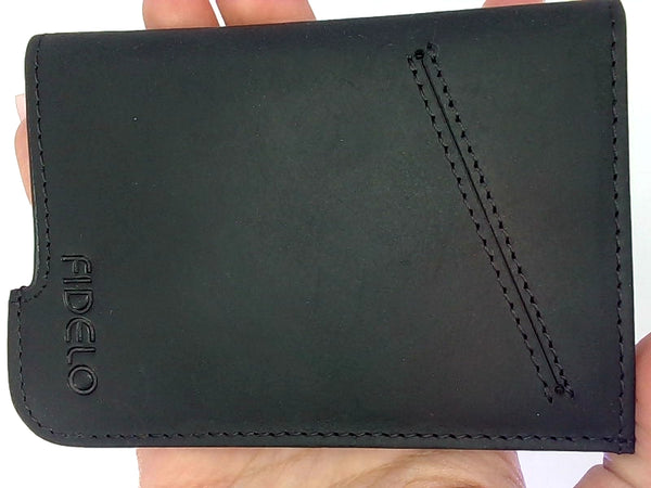 Fidelo Minimalist Wallet Leather Case Only Color Black Size No Size