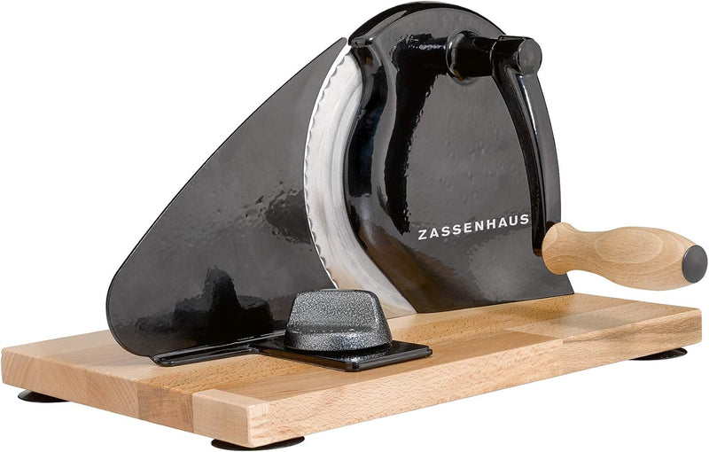 Zassenhaus Hand Crank Manual Bread Slicer - Black 11.75 x 8 Inch