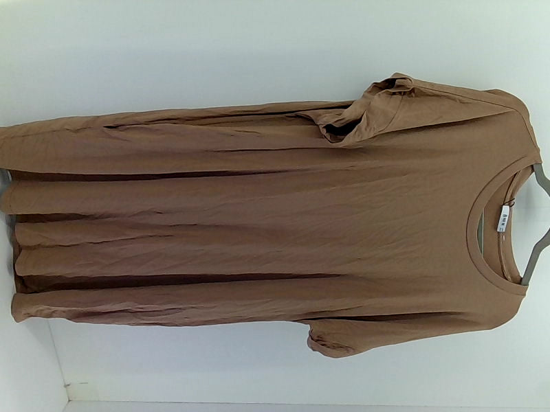 Casual Brown Short Sleeve Dress Women's XXLarge