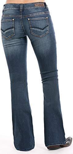 Women's Dark Vintage Boot Cut Jeans - Mid Rise 24W x 30L