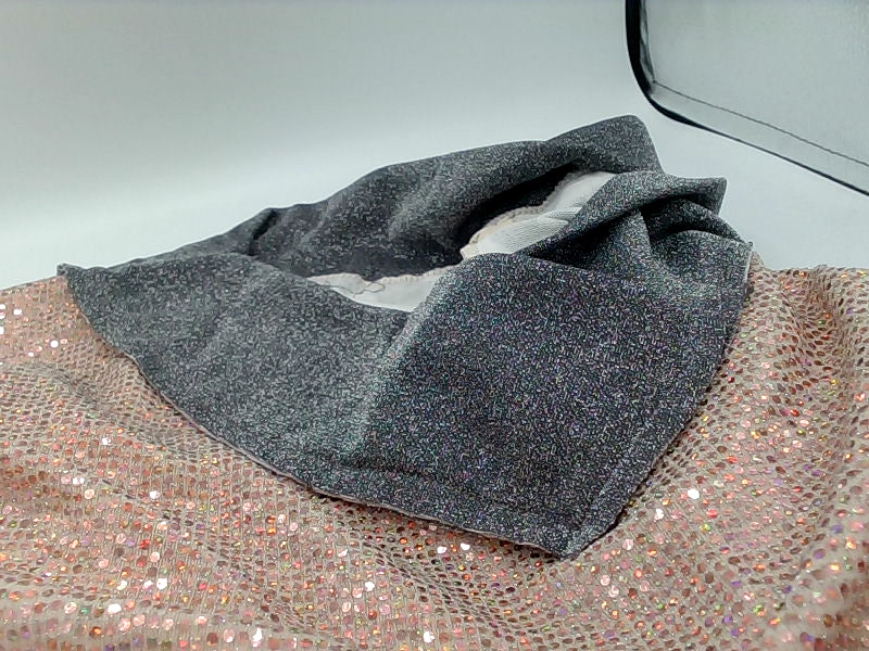 Sparkling Sequin Shawl with Satin Trim