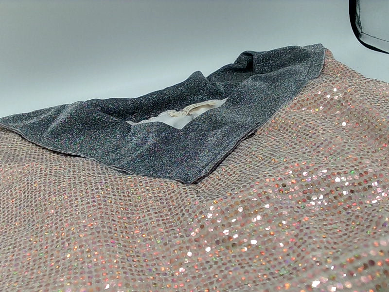 Sparkling Sequin Shawl with Satin Trim