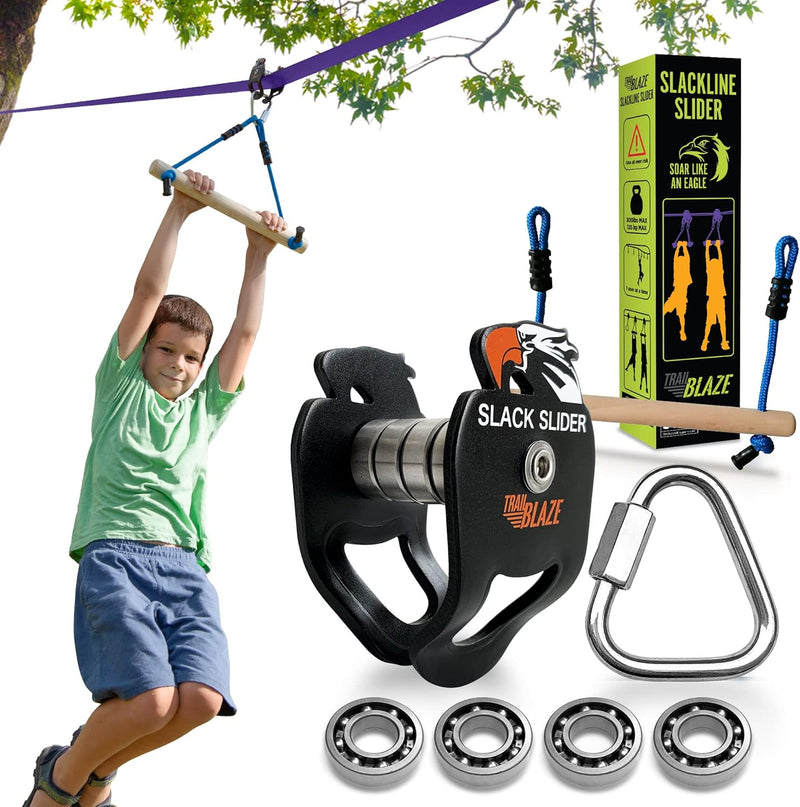 Trailblaze Zipline Pulley Kit for Kids Premium Outdoor Backyard Accessories