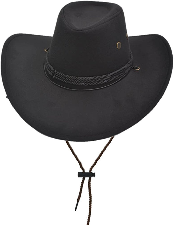 Yosang Adult Western Suede Cowboy Hat Black One Size