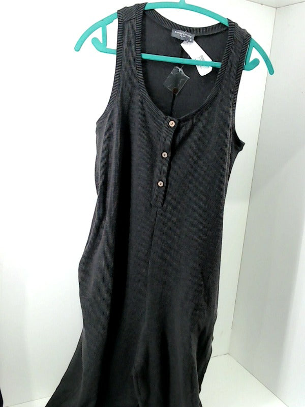 Sweet Lovely By Jen Dark Gray Sleeveless Jumpsuit Medium