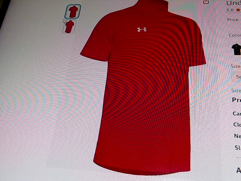 Under Armour Men's Red Short Sleeve Casual Shirt Medium