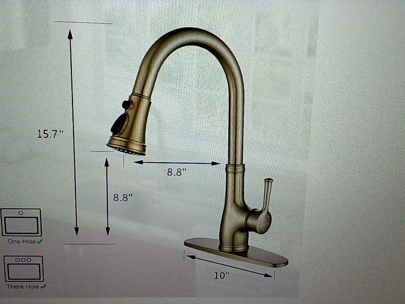 WEWE Champagne Bronze Kitchen Faucet Set