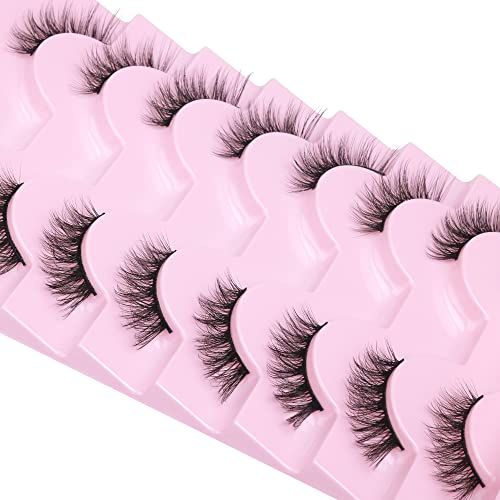 Mavphnee Half Lashes Natural Cat Eye Multi Layer Wispy Fluffy 3d False Lashes