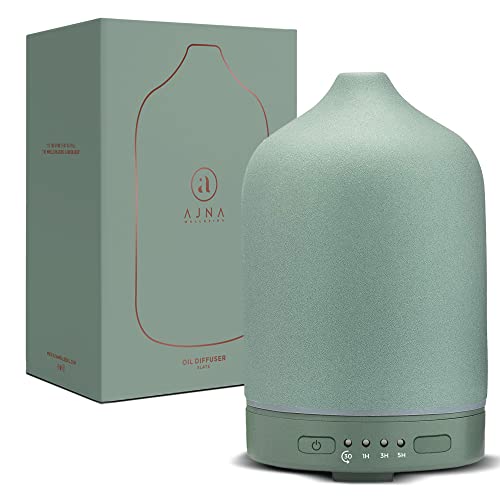 Ajna Ceramic Essential Oil Diffuser - Elegant Aromatherapy Diffuser Ceramic Slate for Home and Office - 3 in One Diffuse, Humidify and Ionize - Easy to Use 250ml