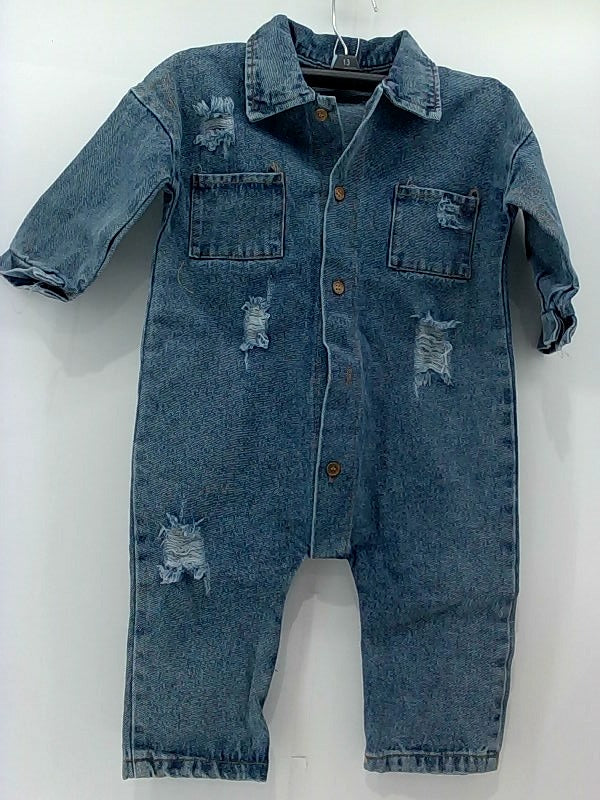 Denim Baby Boy Jumpsuit Button-End Bodysuit 18-24 Months