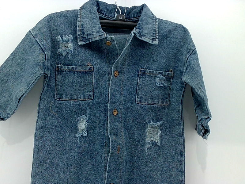 Denim Baby Boy Jumpsuit Button-End Bodysuit 18-24 Months