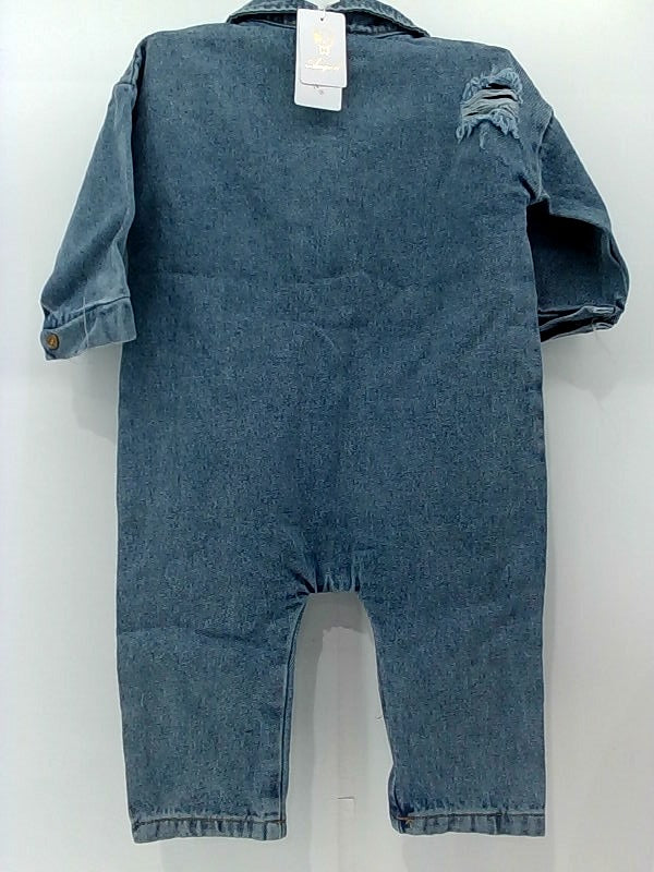 Denim Baby Boy Jumpsuit Button-End Bodysuit 18-24 Months