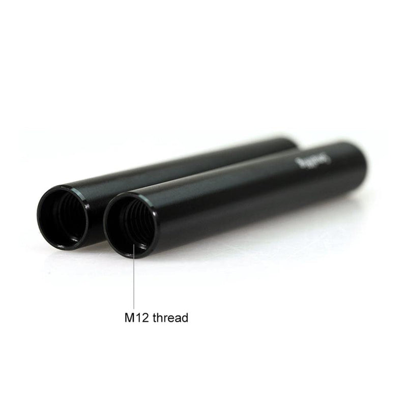 SmallRig Aluminum Alloy 15mm Rods M12 4in Pair Black