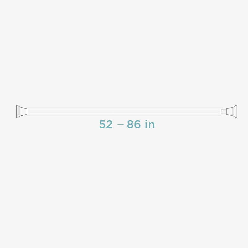 White Adjustable Tension Shower Curtain Rod 52-86 Inches